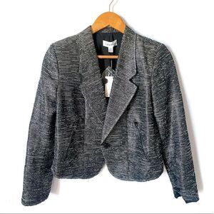 NEW CALVIN KLEIN Black Silver Cropped Jacket